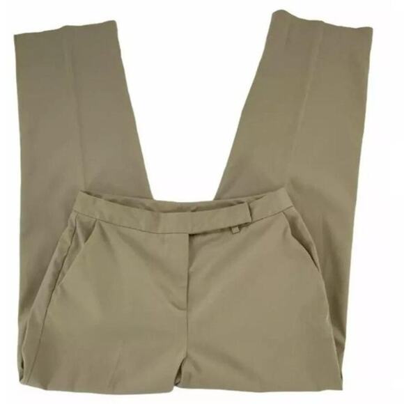 Talbots Khaki Pants Women 10 Flat Front Stretch Casual Formal Officewear Trouser - Picture 4 of 7